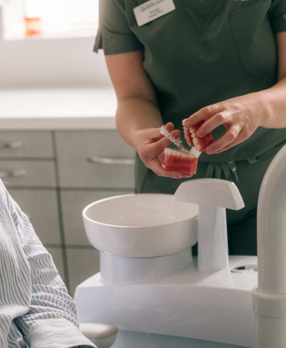 Straighten your smile in secret with virtually invisible clear aligners.